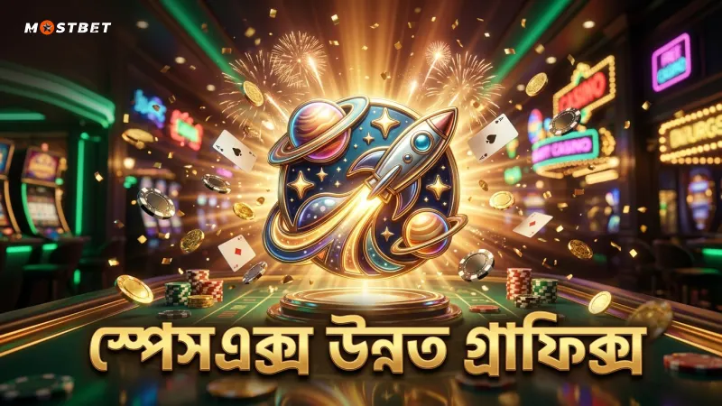 স্পেসএক্স গেমের উন্নত গ্রাফিক্স ও স্পেস থিম উপস্থাপন।